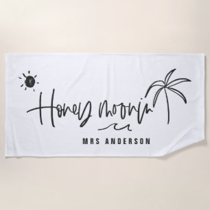 Toalha De Praia Presente de casamento da palmeira de Honeymooning