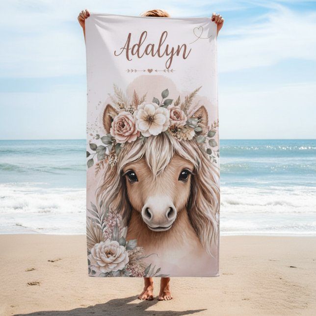 Toalha De Praia Presente de Cavalo para Meninas Boho Fofas (Criador carregado)