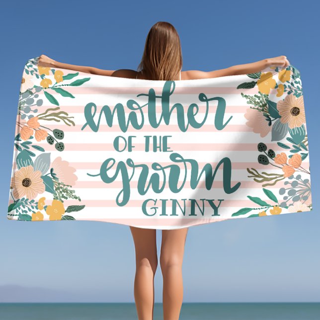 Toalha De Praia Presente de Despedida de Solteira da Mãe do Noivo  (Mother of the Groom Bachelorette Personalized Beach Towel)