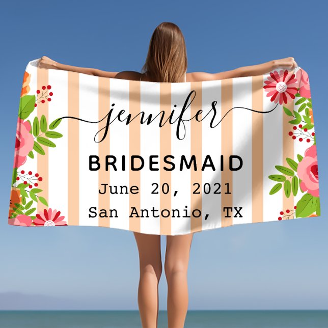 Toalha De Praia Presente de Festa de solteira de presente de casam (Wedding Gifts Bachelorette Party Gift, Wedding Beach Towel)