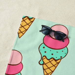 Toalha De Praia Presente de sorvete Cone Beach Towel