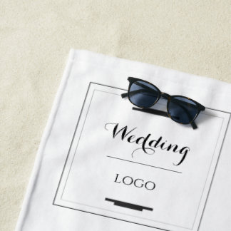 Toalha De Praia Presente Personalizado de Casamento Moderno e Eleg
