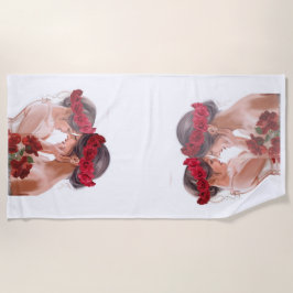 Toalha De Praia Presente Personalizado Floral Comovente