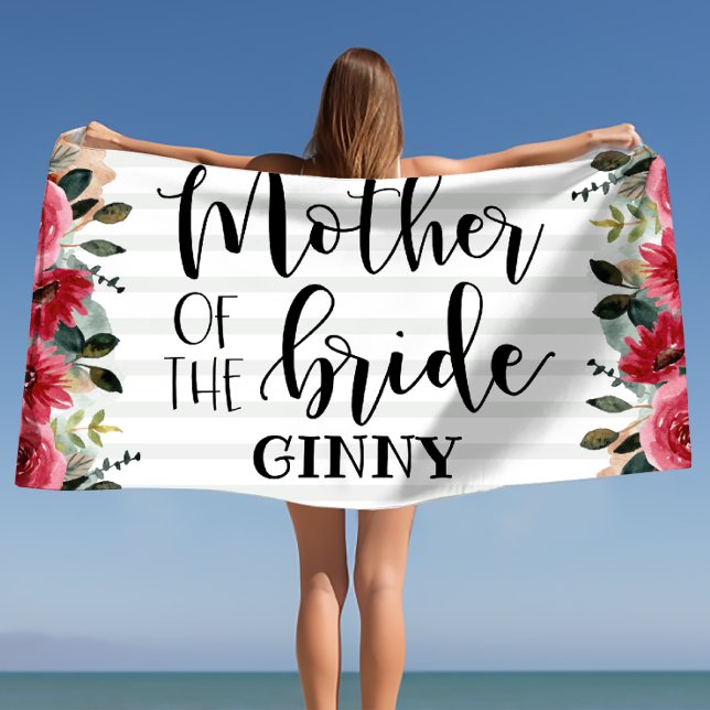 Toalha De Praia Presente Personalizado para a Mãe da Noiva Solteir (Mother of the Bride Bachelorette Personalized Beach Towel)
