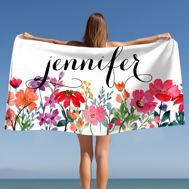 Toalha De Praia Presentes Personalizados de Férias em Cabana Nome (Cabana Vacation Gifts Personalized Name Beach Towel)