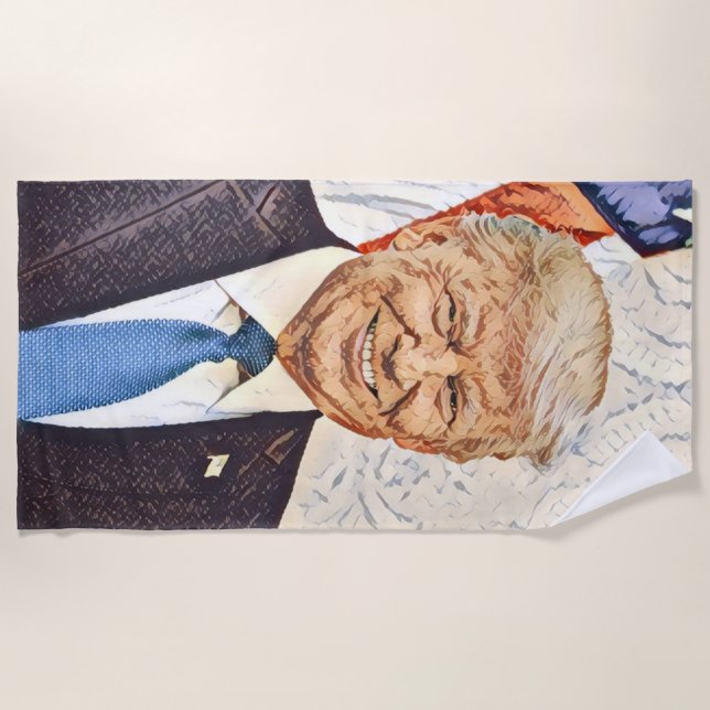 Toalha De Praia Presidente Donald Trump Art Beach Towel (Frente)