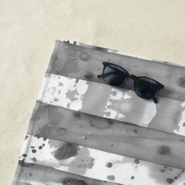 Toalha De Praia Preto e Branco de Cores Aquáticas com Strike