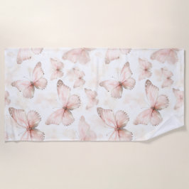 Toalha De Praia Pretty Pink Butterflies  
