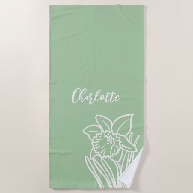 Toalha De Praia Primavera Daffodil (Frente)