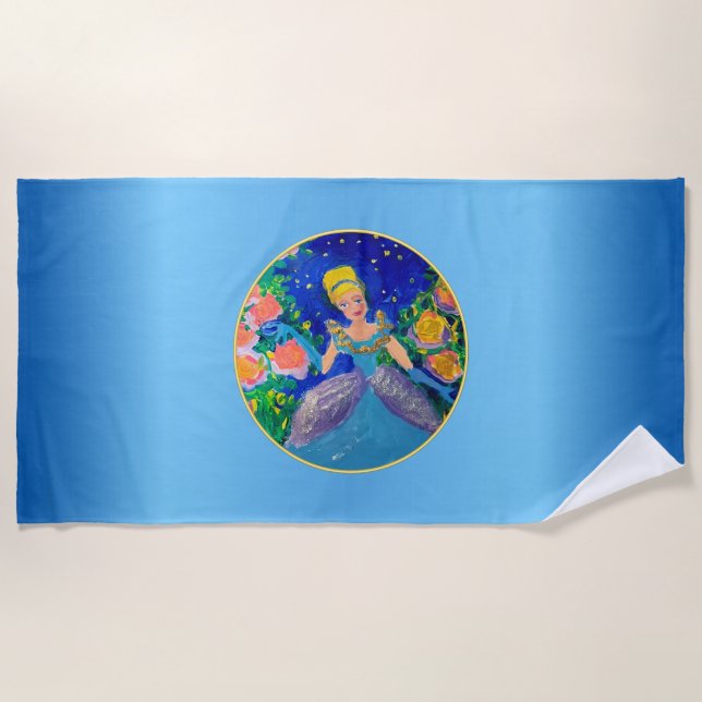 Toalha De Praia Princesa "Arte por Crianças" (Frente)