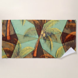 Toalha De Praia Prisma Tropical – Desenho de Palma Geométrica Abst