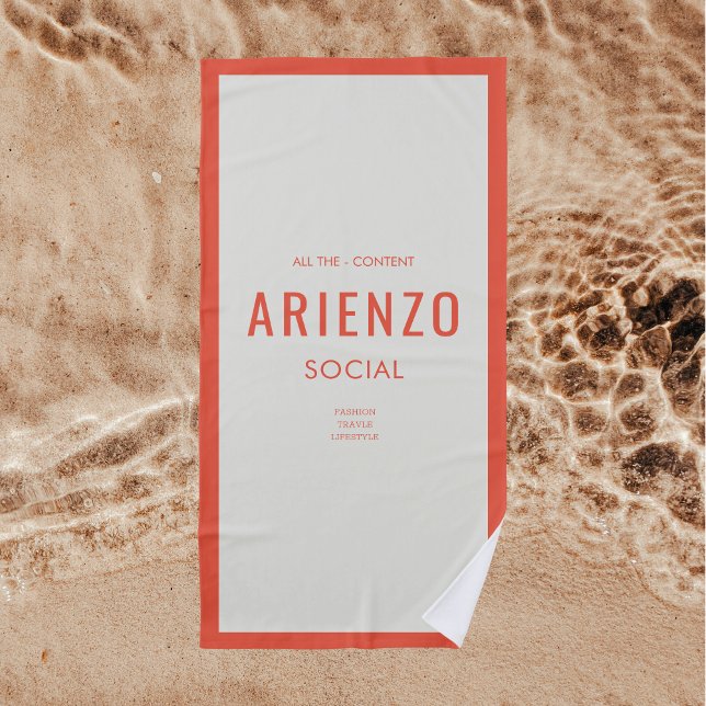 Toalha De Praia Promo De Influenciador De Mídia Social Retro Laran (Criador carregado)