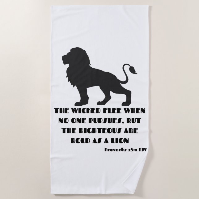 Toalha De Praia Proverbs 28:1 Bíblia Verse Cotação KJV Beach Towel (Frente)