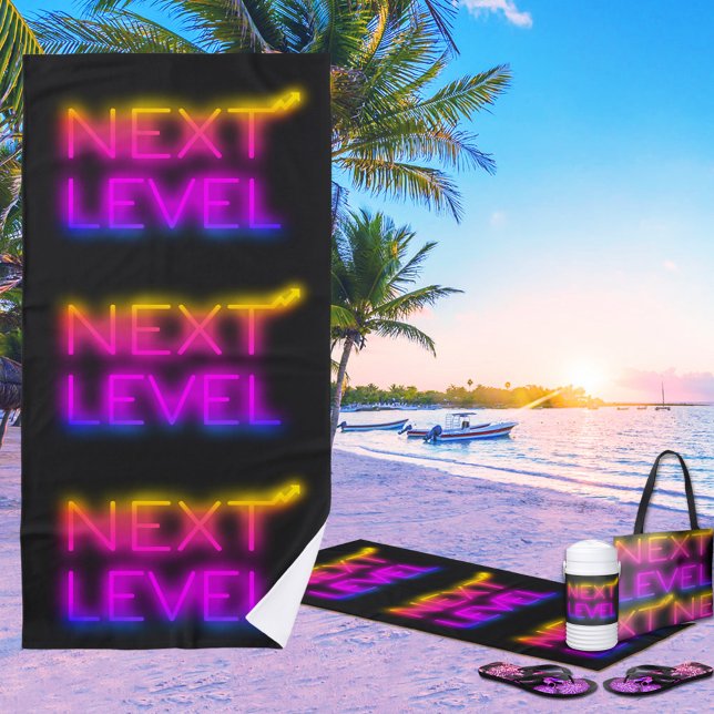 Toalha De Praia Próximo Nível Tahiti Sunset Neon Black (Criador carregado)