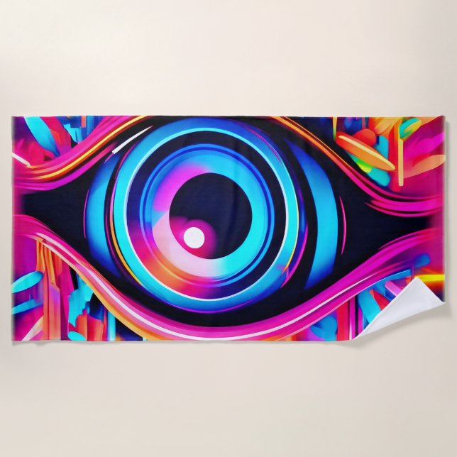 Toalha De Praia Psicodélica - Arte Ocular (Frente)