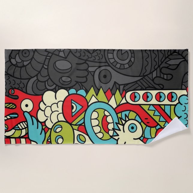 Toalha De Praia Psychedelic Patterns (Frente)