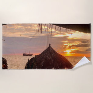 Toalha De Praia Puerto Vallarta Palapa Sunset