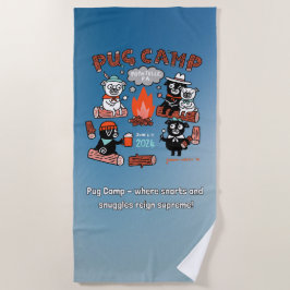 Toalha De Praia Pug Camp 2024 Beach Towel