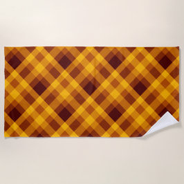 Toalha De Praia Pumpkin Xadrez Laranja Torre Praia