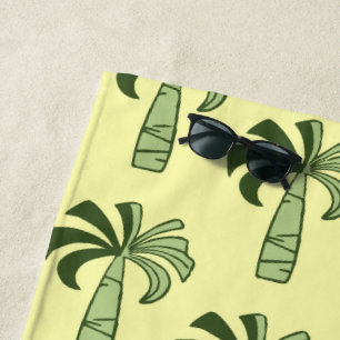 Toalha De Praia Pupule Vintage Palm Tree Hawaiian Lemon Yellow