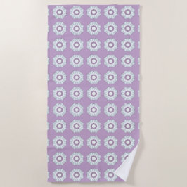 Toalha De Praia Purple geometric floral patterned