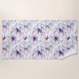 Toalha De Praia Purple Island Flowers