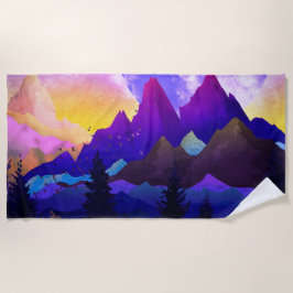 Toalha De Praia Purple mountains