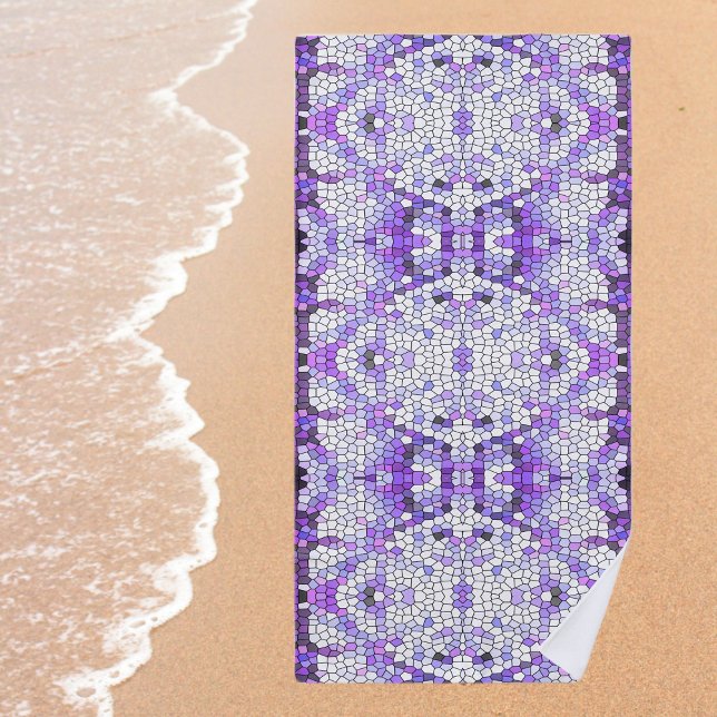 Toalha De Praia Purple tiles - mosaic, greek style,    (Criador carregado)