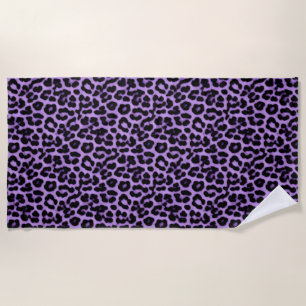 Toalha De Praia Púrpura de Impressão das manchas-leopardo