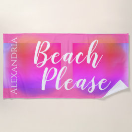 Toalha De Praia Púrpura Laranja Rosa Quente Personalizada