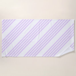 Toalha De Praia Púrpura Lilac e cinco faixas brancas