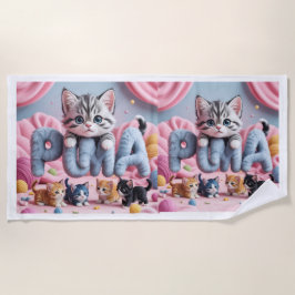 Toalha De Praia PURRMA Cute Kitten Beach Towel