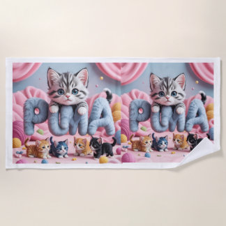 Toalha De Praia PURRMA Cute Kitten Beach Towel