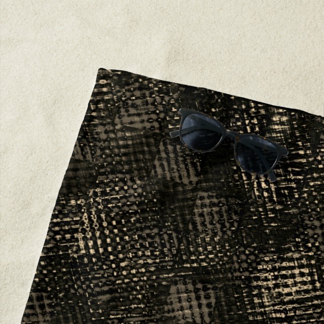 Toalha De Praia Quadrados com arranhões cruzados ou cubos castanho (In Situ)