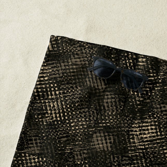 Toalha De Praia Quadrados com arranhões cruzados ou cubos castanho (In Situ)