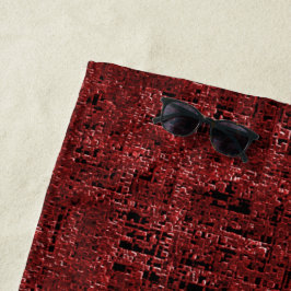 Toalha De Praia Quadrados pequenos vermelhos sobrepostos empapados