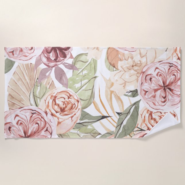 Toalha De Praia Quadro Floral (Frente)