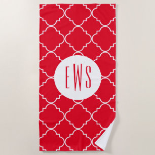 Toalha De Praia Quatrefoil Chic Monogrammed Beach Towel