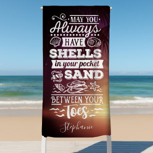 Toalha De Praia Que Você Sempre Tenha Conchas No Seu Bolso