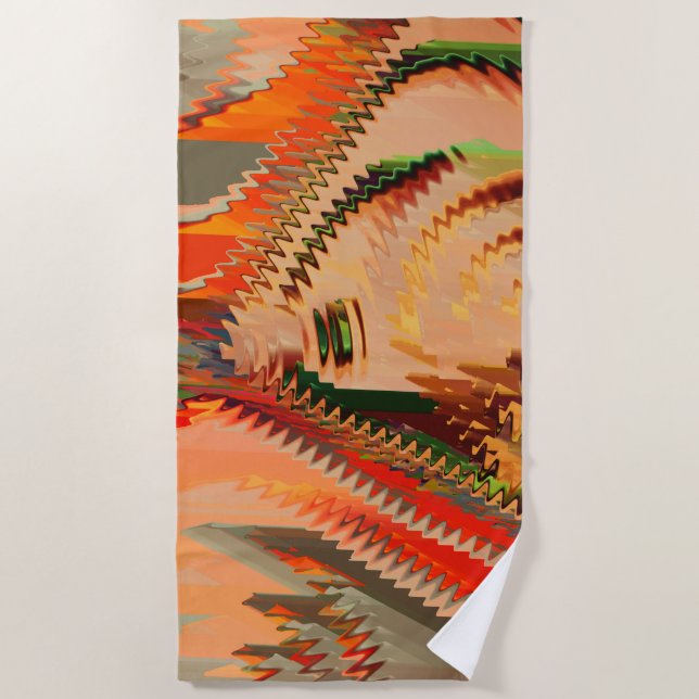 Toalha De Praia Quebra de núcleos com zigue zague ou livro onda (Frente)