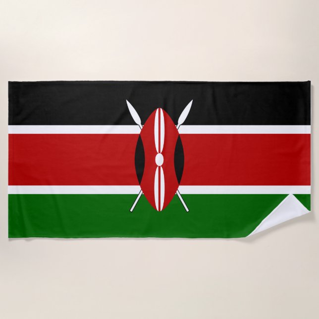 Toalha De Praia Quênia Bandeira Maasai Bendera ya Quênia (Frente)