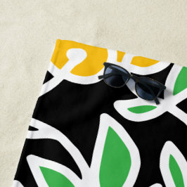 Toalha De Praia Rabisco amarelo e verde