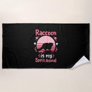 Toalha De Praia Raccoon Lover Raccoon É O Meu Animal Espirituoso