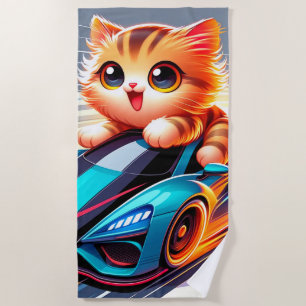 Toalha De Praia Racing Kitten