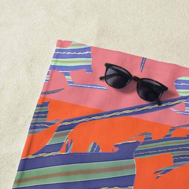 Toalha De Praia Rainbow Blue Kangaroo Beach Towel (In Situ)