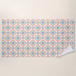 Toalha De Praia Rainbow Circle Pattern Boho