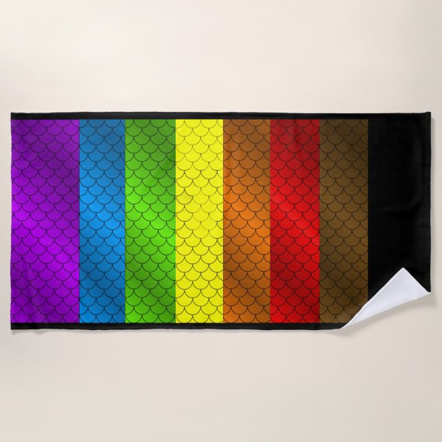 Toalha De Praia Rainbow Dragon Scales Beach Towel (Frente)