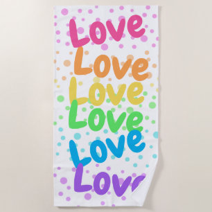 Toalha De Praia Rainbow Love, Love and Dots