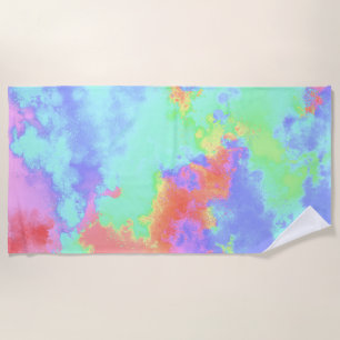 Toalha De Praia Rainbow Paint Splatter