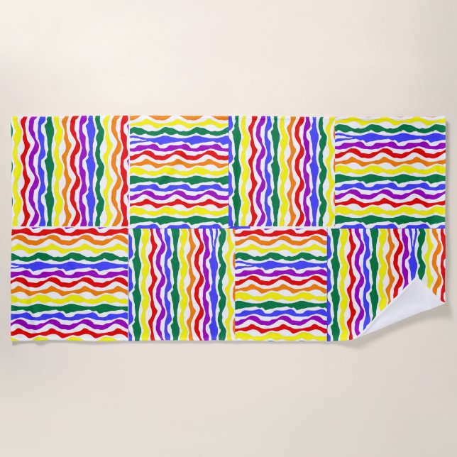 Toalha De Praia Rainbow Pride Beach Towel (Frente)